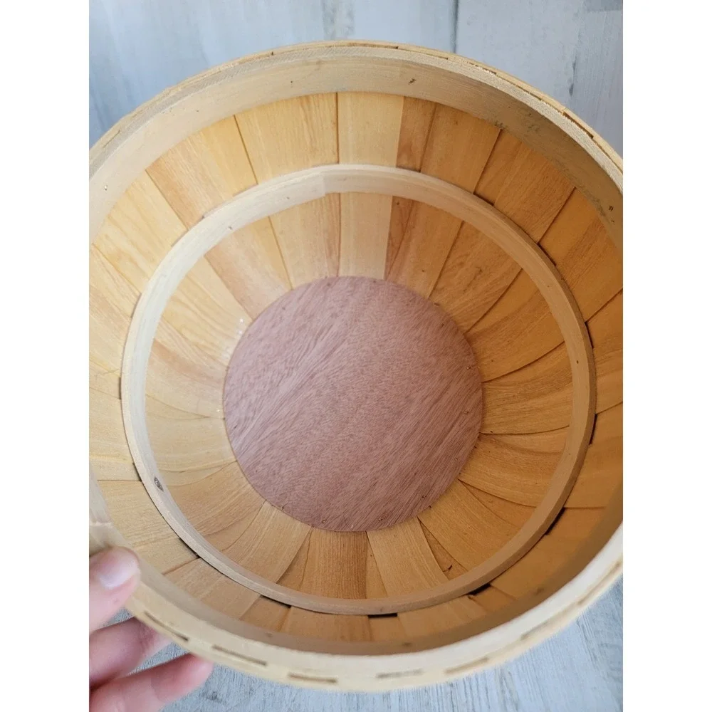 Vintage style‎ bushel basket picnic round home decor storage tan
